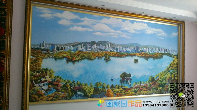 济南大明湖鸟瞰图